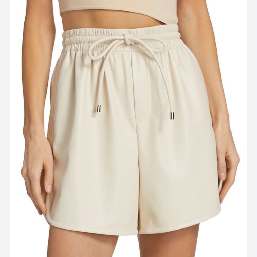 A.L.C. NWT‎ Ryder High Waist Faux Leather Shorts - Cream